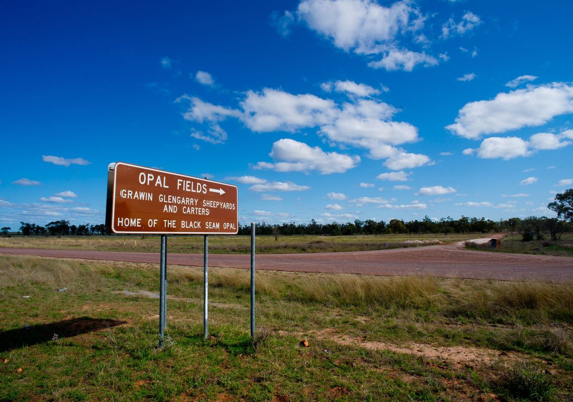 Great Inland Way, Road to Opal Fields in Walgett Shire, Lightning Ridge Area